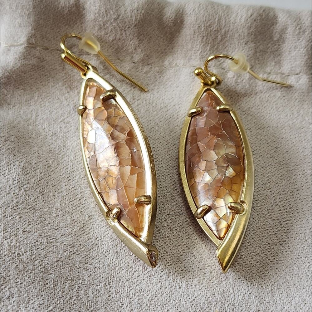 KENDRA SCOTT Maxwell Gold & Brown Mother of Pearl Earring